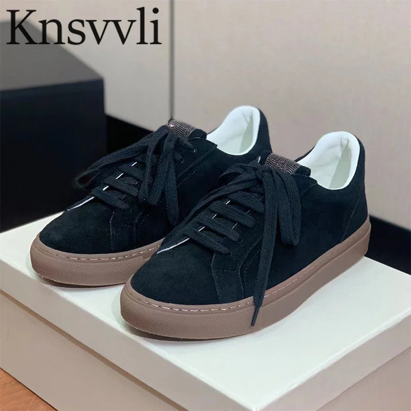 Casual Sneakers Women Round Toe Lace Up Thick Sole Shoes Female Cow Suede String Bead Outdoors Comfort Flat Shoes Woman
Casual Sneakers Women Round Toe Lace Up Thick Sole Shoes Female Cow Suede String Bead Outdoors Comfort Flat Shoes Woman