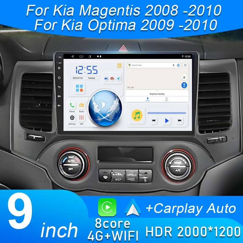Android 15 LHD Car Radio For Kia Magentis 2008-2010 For Kia Optima 2009-2010 Multimedia Video Player GPS Navigation Carplay+Auto
Android 15 LHD Car Radio For Kia Magentis 2008-2010 For Kia Optima 2009-2010 Multimedia Video Player GPS Navigation Carplay+Auto