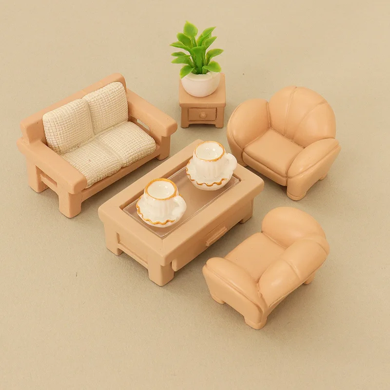 Miniature Dollhouse Living Room Furniture Set, Tiny Sofa, Coffee Table & Side Cabinet Model for Diorama Scene
Miniature Dollhouse Living Room Furniture Set, Tiny Sofa, Coffee Table & Side Cabinet Model for Diorama Scene