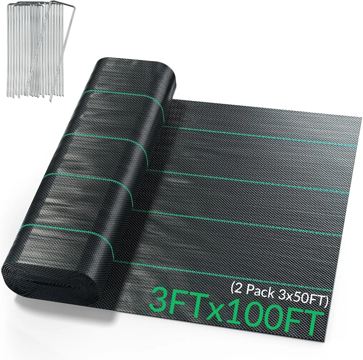Weed Barrier Landscape - 3ftx100ft 3.0OZ Woven Geotextile with 30 U-Shaped Securing Pegs Under Gravel Weed Block G
Weed Barrier Landscape - 3ftx100ft 3.0OZ Woven Geotextile with 30 U-Shaped Securing Pegs Under Gravel Weed Block G