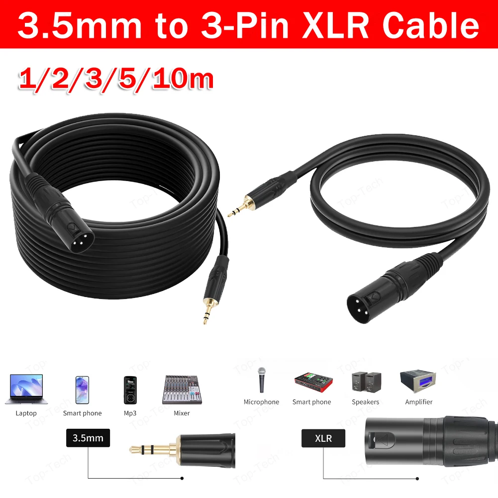 3,5 мм TRS «папа» на 3-контактный XLR-кабель Mini Jack 1/8 дюйма на XLR «папа» адаптер для микрофона-микшера аудиокабель 1-5 м
3,5 мм TRS «папа» на 3-контактный XLR-кабель Mini Jack 1/8 дюйма на XLR «папа» адаптер для микрофона-микшера аудиокабель 1-5 м