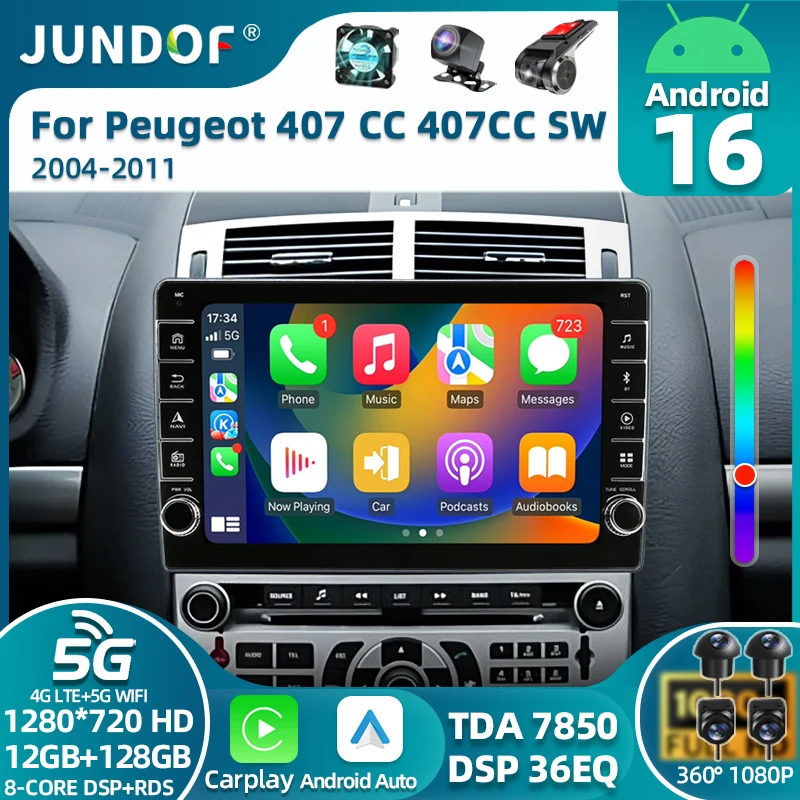 Android 16 Carplay Auto For Peugeot 407 1 2004-2011 Car Radio Multimedia Video Player Monitor Navigation GPS Autoradio Stereo BT
Android 16 Carplay Auto For Peugeot 407 1 2004-2011 Car Radio Multimedia Video Player Monitor Navigation GPS Autoradio Stereo BT