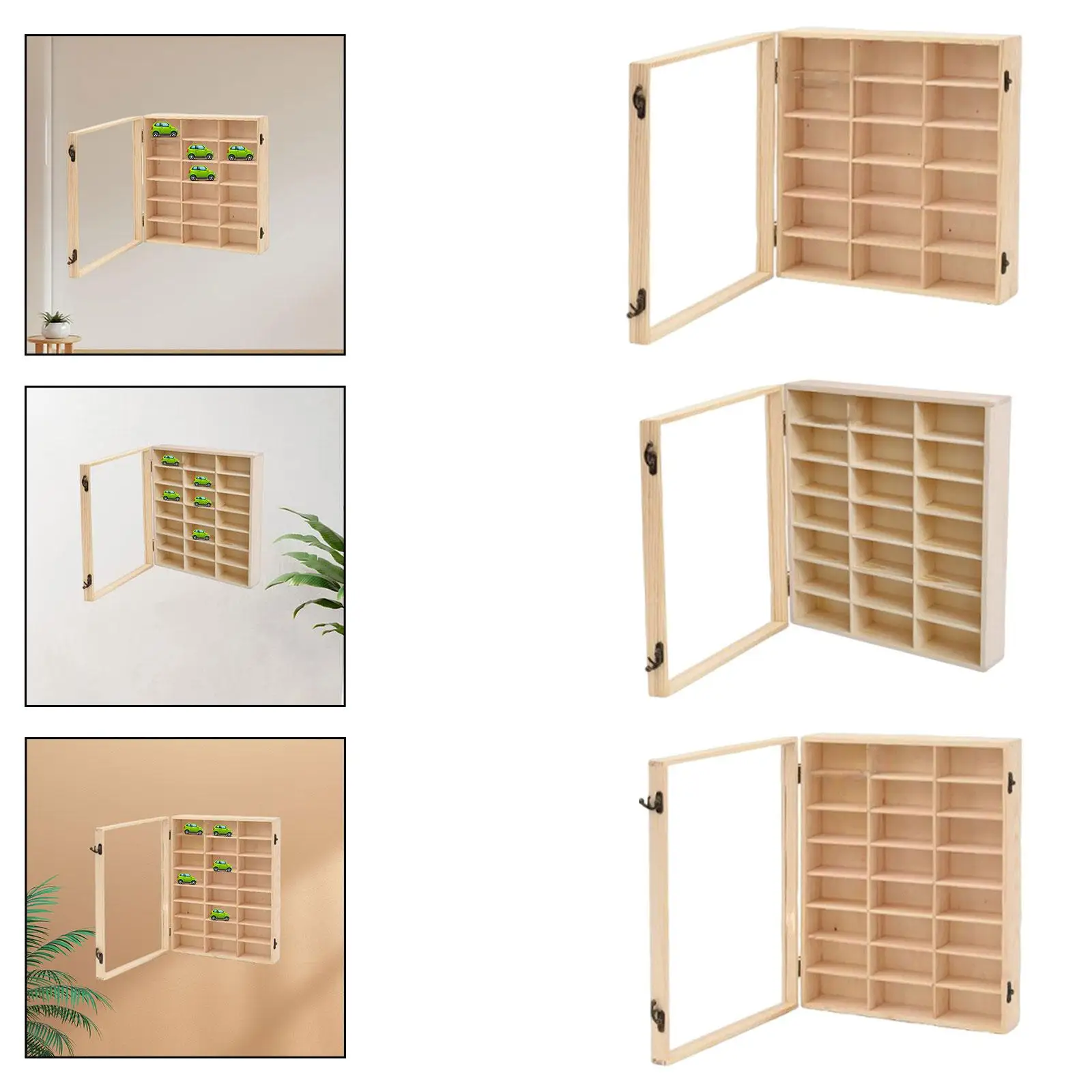 Wooden Toy Car Display Case Model Car Storage Rack Multifunctional Wall Mounted Display Shelf
