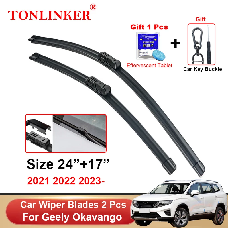 TONLINKER Wiper Blades For Geely Okavango SUV 2021 2022 2023 Car Accessories Front Windscreen Wiper Blade Brushes Cutter Goods
TONLINKER Wiper Blades For Geely Okavango SUV 2021 2022 2023 Car Accessories Front Windscreen Wiper Blade Brushes Cutter Goods