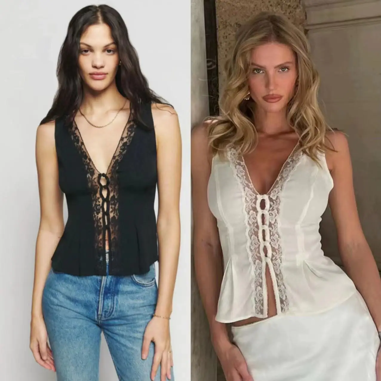 Французский топ-майка с кружевной отделкой и глубоким V-образным вырезом, однотонный, с вышивкой, без рукавов, приталенный, летняя новинка
Французский топ-майка с кружевной отделкой и глубоким V-образным вырезом, однотонный, с вышивкой, без рукавов, приталенный, летняя новинка