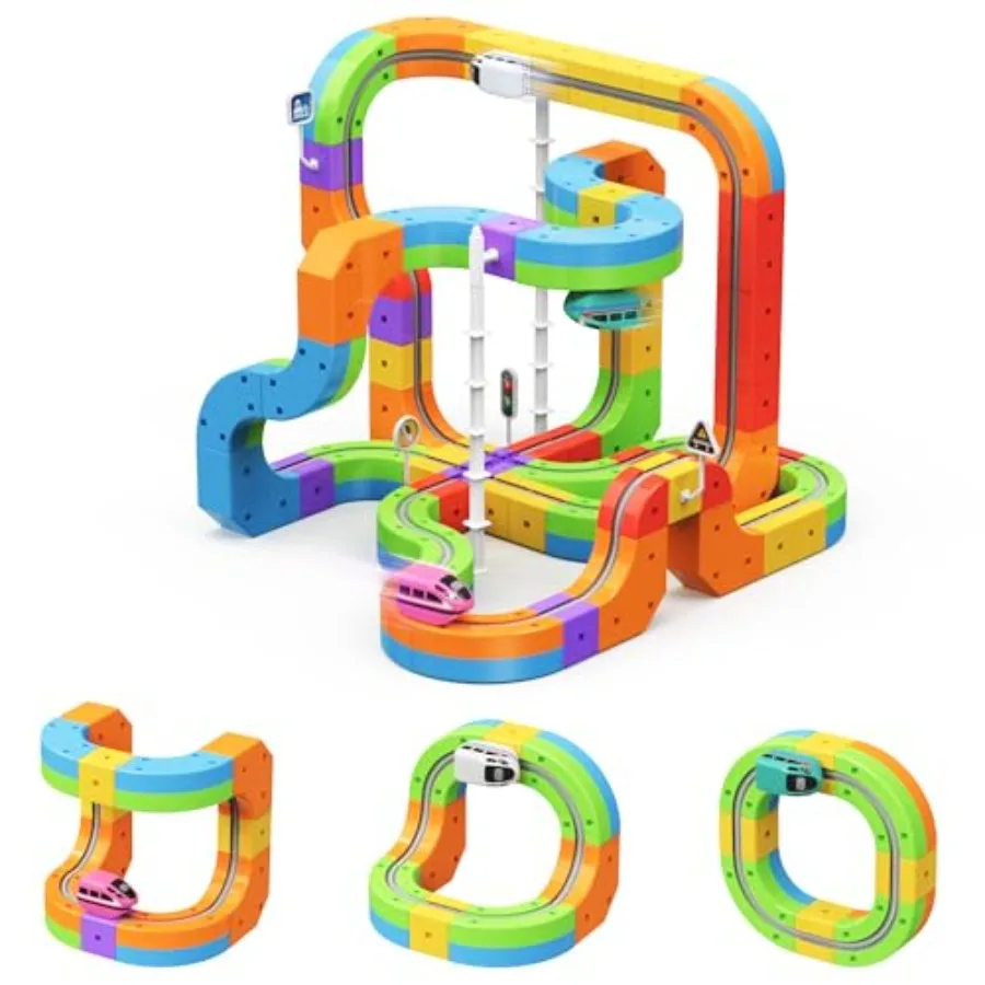 Electric Train Set for Ages 3-8: 3D Infinity Track with Flexible Tracks DIY Race Track Blocks Anti-Gravity Feature 93pcs STEM T
Electric Train Set for Ages 3-8: 3D Infinity Track with Flexible Tracks DIY Race Track Blocks Anti-Gravity Feature 93pcs STEM T