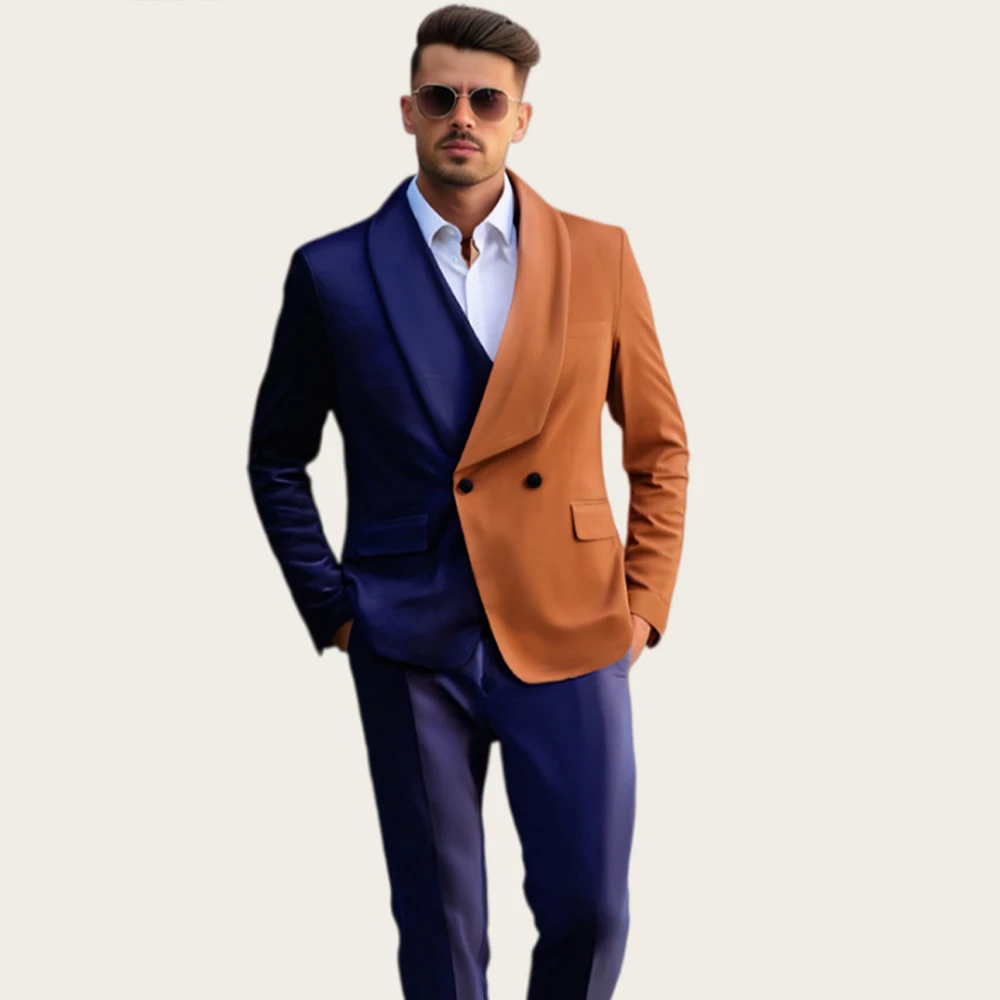 Mophiel Men's Suits 2Pcs Double Breasted Shawl Lapel Tuxedo for Wedding Party Contrast Color Prom Slim Fit Blazer Customized
Mophiel Men's Suits 2Pcs Double Breasted Shawl Lapel Tuxedo for Wedding Party Contrast Color Prom Slim Fit Blazer Customized