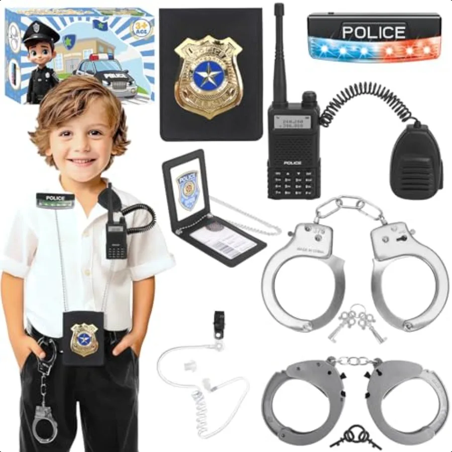 Police Toys Police Pretend Play Toys for Dr Up Role Play Set with Police Accories Handcuffs Warning Light Police Badge Birthday
Police Toys Police Pretend Play Toys for Dr Up Role Play Set with Police Accories Handcuffs Warning Light Police Badge Birthday