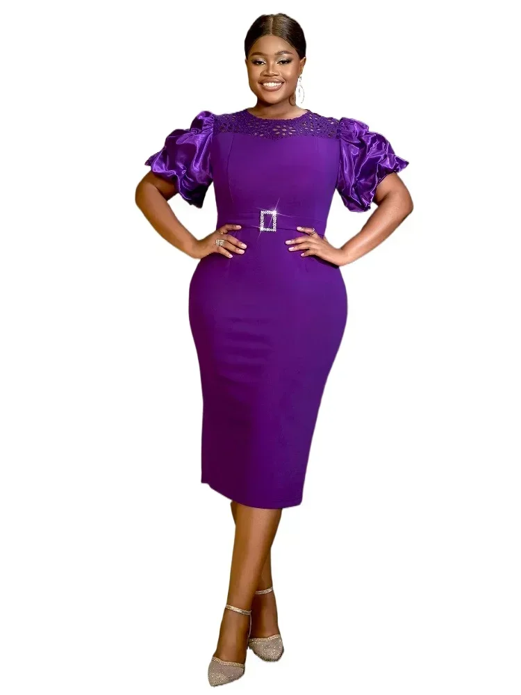 2025 Purple African Dresses for Women Lace Short Sleeve Round Neck Evening Dress Spring Summer Party and Special Occasions
2025 Purple African Dresses for Women Lace Short Sleeve Round Neck Evening Dress Spring Summer Party and Special Occasions
