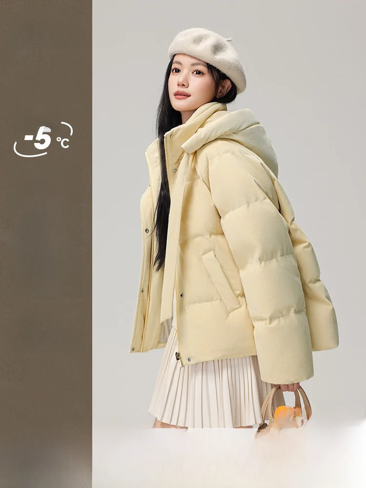 Snow Flying 2026 Summer New Women's Short Retro Hooded down Jacket Cozy Design Sense Warm Polyester Fiber Duck down Filling
Snow Flying 2026 Summer New Women's Short Retro Hooded down Jacket Cozy Design Sense Warm Polyester Fiber Duck down Filling