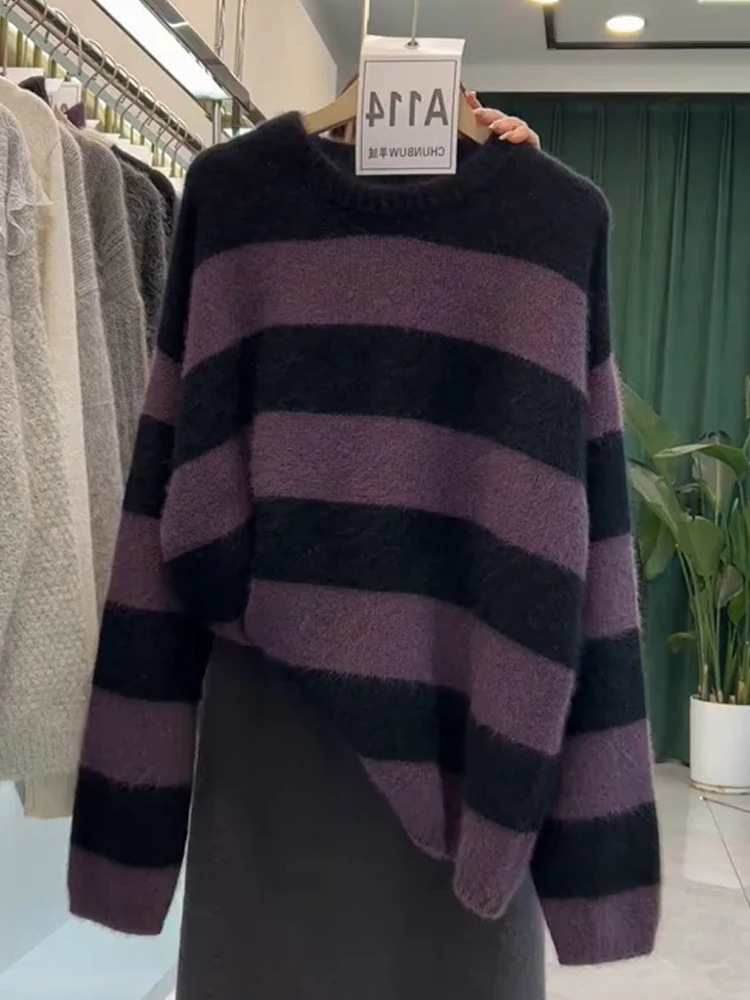 2024 Autumn Winter Korean Sle Casual Striped plus Size Sweater Color Blo Lazy Faion Vintage Knitted irt for Women
2024 Autumn Winter Korean Sle Casual Striped plus Size Sweater Color Blo Lazy Faion Vintage Knitted irt for Women