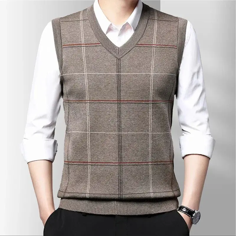 Men's Thiened Casual Sweater Tank Top for Autumn And Winter Long Sve Baseball Collar Knitted Sweater Youth Vitali Sle
Men's Thiened Casual Sweater Tank Top for Autumn And Winter Long Sve Baseball Collar Knitted Sweater Youth Vitali Sle