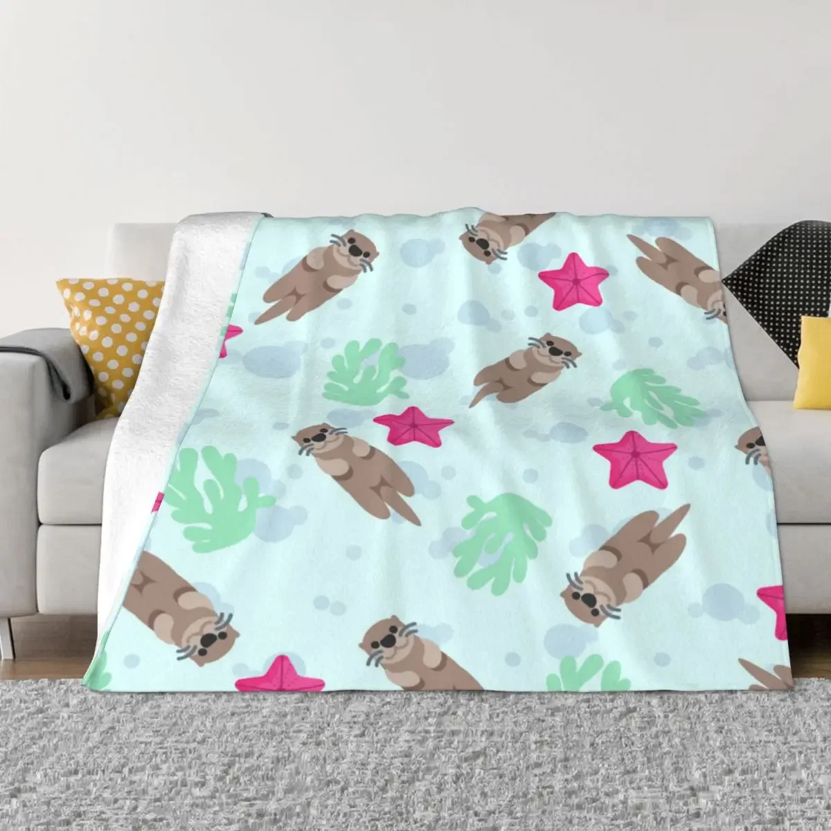 Baby Blankets Cute Ocean Sea Otters With Starfish Bubbles Flannel Autumn/Winter Animal Thin Babe Carpetss For Bedding Car Quilt
Baby Blankets Cute Ocean Sea Otters With Starfish Bubbles Flannel Autumn/Winter Animal Thin Babe Carpetss For Bedding Car Quilt