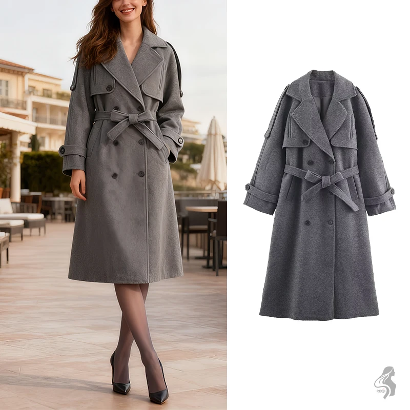Женское модное двубортное пальто с поясом, двубортное пальто средней длины с зубчатыми лацканами и поясом, осеннее и зимнее необходимое
Женское модное двубортное пальто с поясом, двубортное пальто средней длины с зубчатыми лацканами и поясом, осеннее и зимнее необходимое