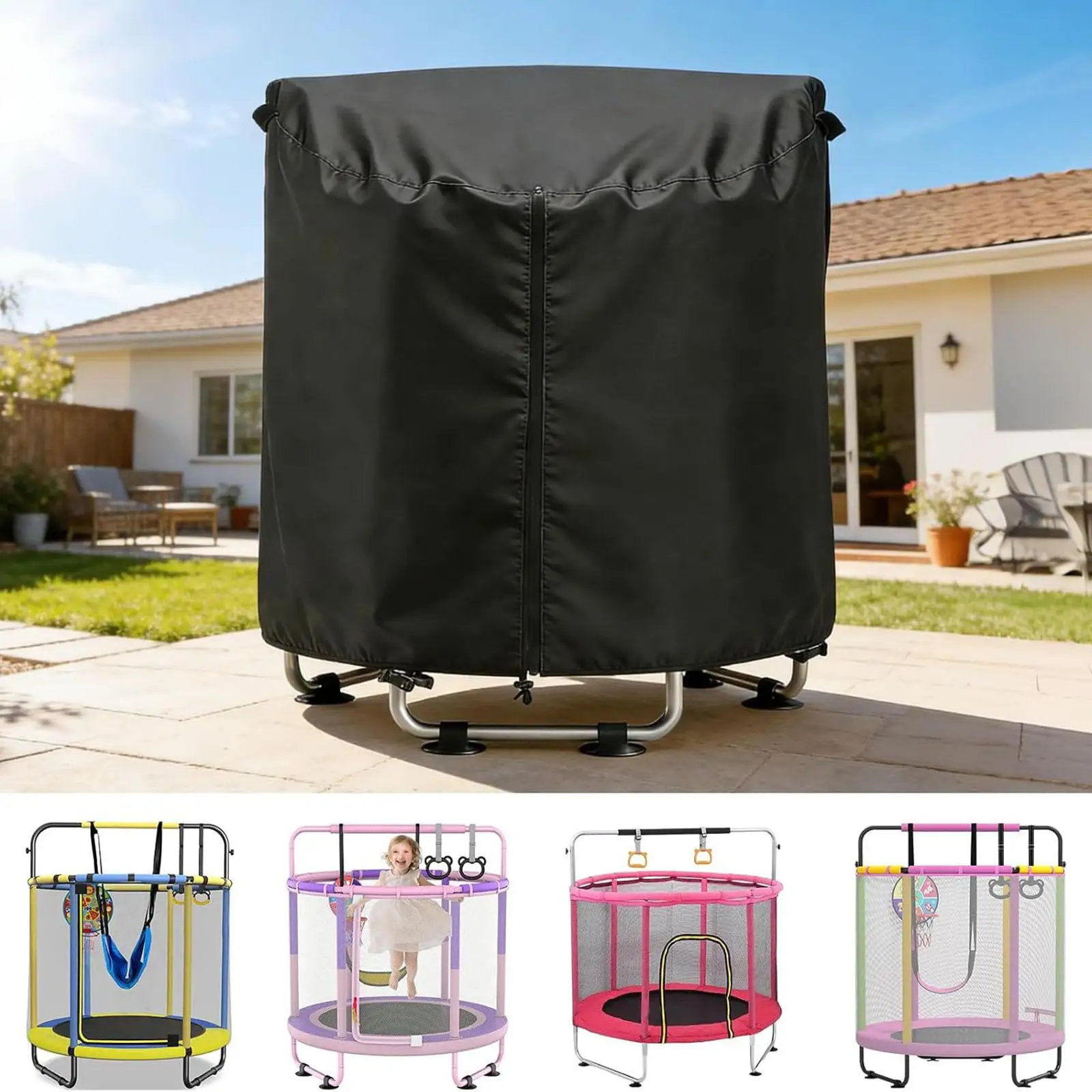 Trampoline Cover with Drawstring & Buckles,Oxford Cloth Round Weather Resistant Heavy Duty for 55" Protective Cover Windproof
Trampoline Cover with Drawstring & Buckles,Oxford Cloth Round Weather Resistant Heavy Duty for 55" Protective Cover Windproof