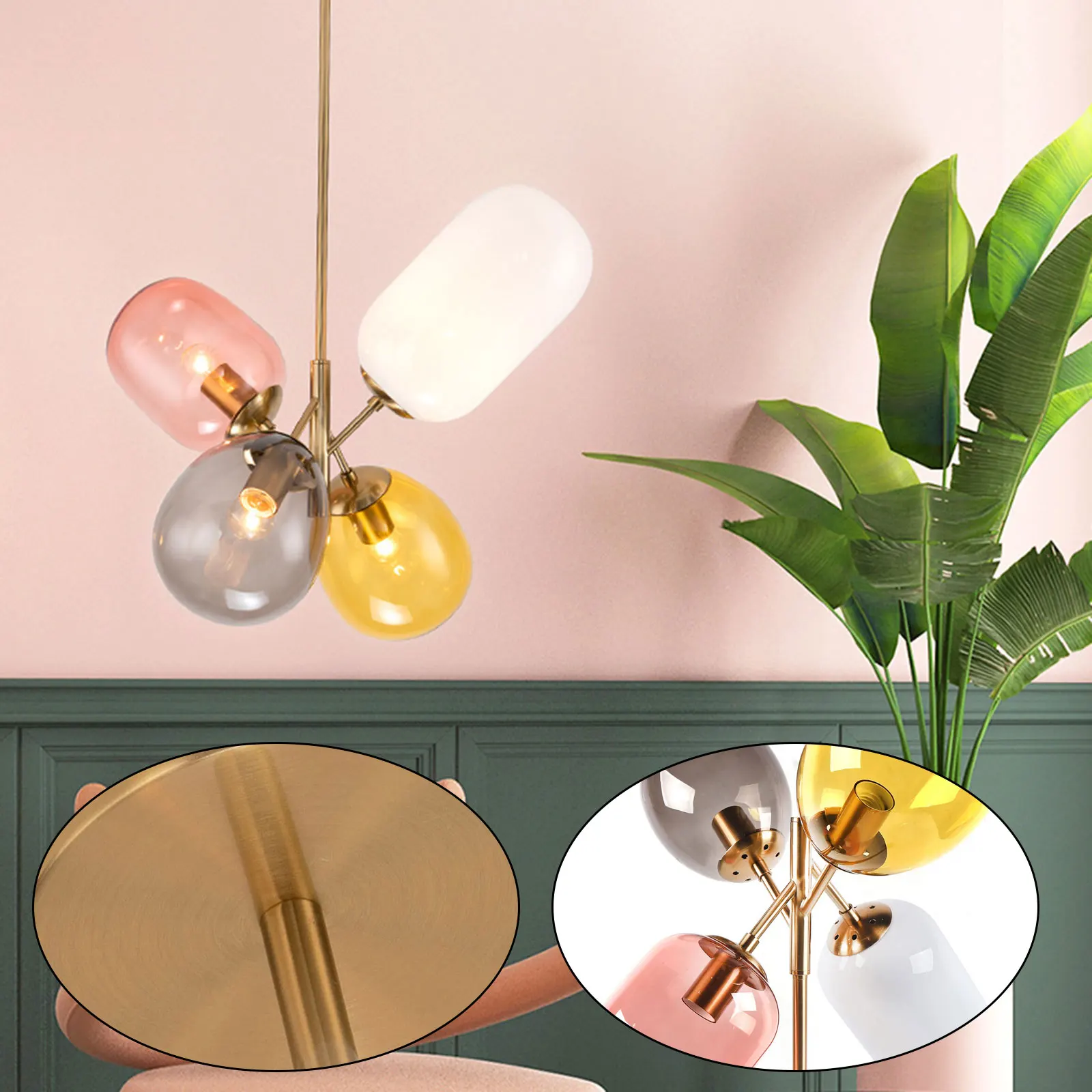 Creative Glass Shade Chandelier Adjustable Height Indoor Ceiling Fixture E27 Bulbs Gold Balloon Pendant Light for Dining Room
Creative Glass Shade Chandelier Adjustable Height Indoor Ceiling Fixture E27 Bulbs Gold Balloon Pendant Light for Dining Room