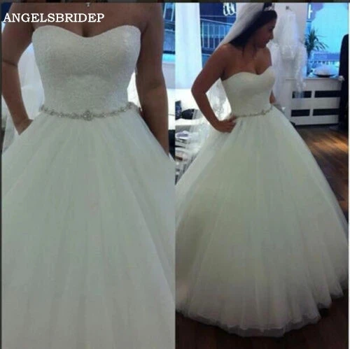 ANGELSBRIDEP Sweetheart Ball Gown Wedding Dresses Robe De Mariee Empire Waist Floor-Length Tulle Formal Bride Dress
ANGELSBRIDEP Sweetheart Ball Gown Wedding Dresses Robe De Mariee Empire Waist Floor-Length Tulle Formal Bride Dress