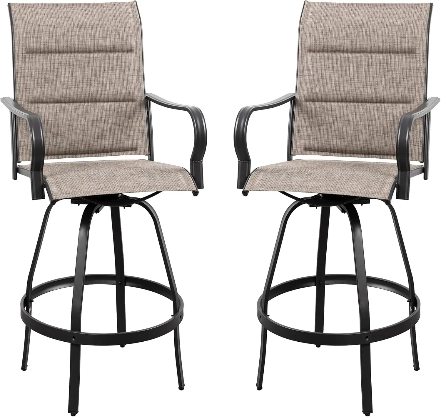 2 Piece Patio Swivel Bar Chairs - Padded Sling Textile, High Top Bistro Set (Gray)
2 Piece Patio Swivel Bar Chairs - Padded Sling Textile, High Top Bistro Set (Gray)