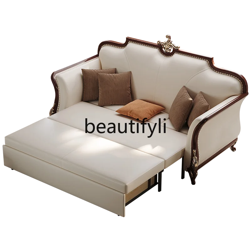 Medieval leather sofa bed dual-purpose foldable solid wood multi-functional storage sofa
Medieval leather sofa bed dual-purpose foldable solid wood multi-functional storage sofa