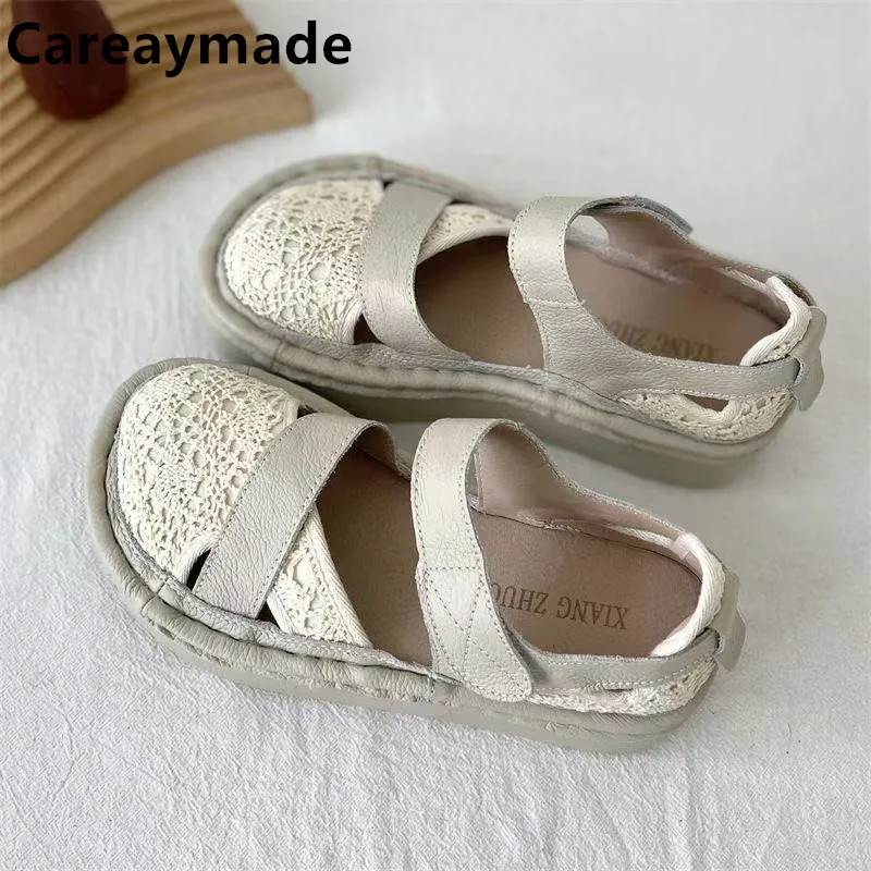 Careaymade-Genuine Leather wider toe women's shoes,handmade thick soled cake mesh surface summer casual breathable women sandals
Careaymade-Genuine Leather wider toe women's shoes,handmade thick soled cake mesh surface summer casual breathable women sandals