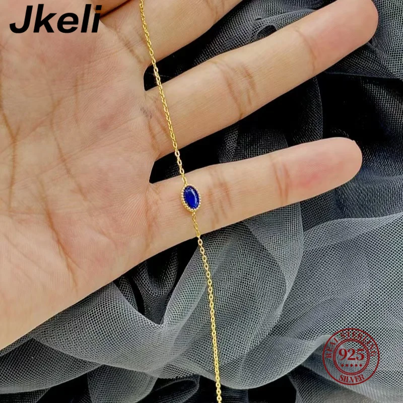 Jkeli S925 Sterling Silver Blue Diamond Bracelet Gold Plated Simple Design Sapphire Japanese Style Fine Women's Jewelry
Jkeli S925 Sterling Silver Blue Diamond Bracelet Gold Plated Simple Design Sapphire Japanese Style Fine Women's Jewelry