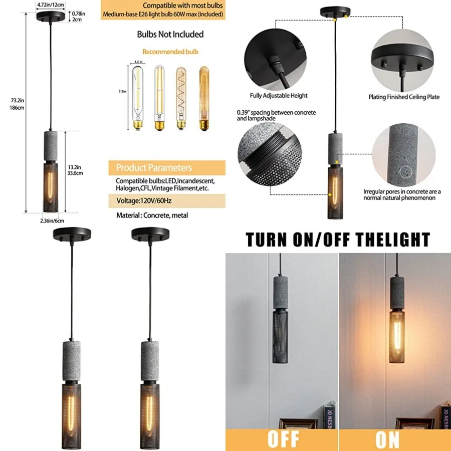 Concrete Linear Pendant Light with a Metal Mesh Shade, Modern Industrial Hanging Cement Pendant Lighting Fixture for Kitchen Is
Concrete Linear Pendant Light with a Metal Mesh Shade, Modern Industrial Hanging Cement Pendant Lighting Fixture for Kitchen Is