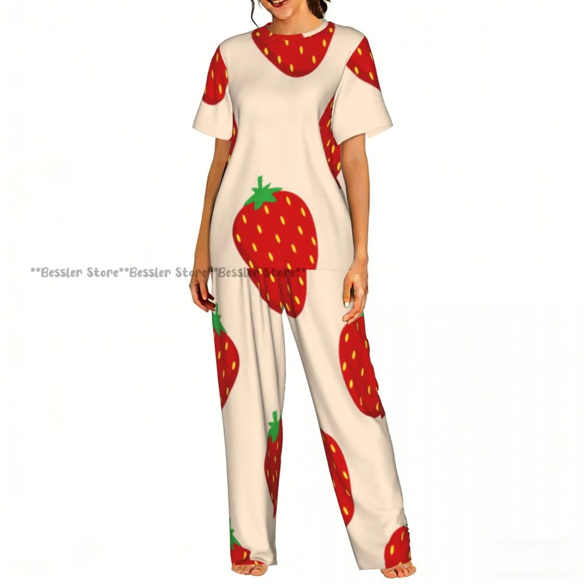 Women's Pajamas Set Strawberry Illustration Short Sleeve Sleepwear 2 Piece Homewear Loungewear
Women's Pajamas Set Strawberry Illustration Short Sleeve Sleepwear 2 Piece Homewear Loungewear