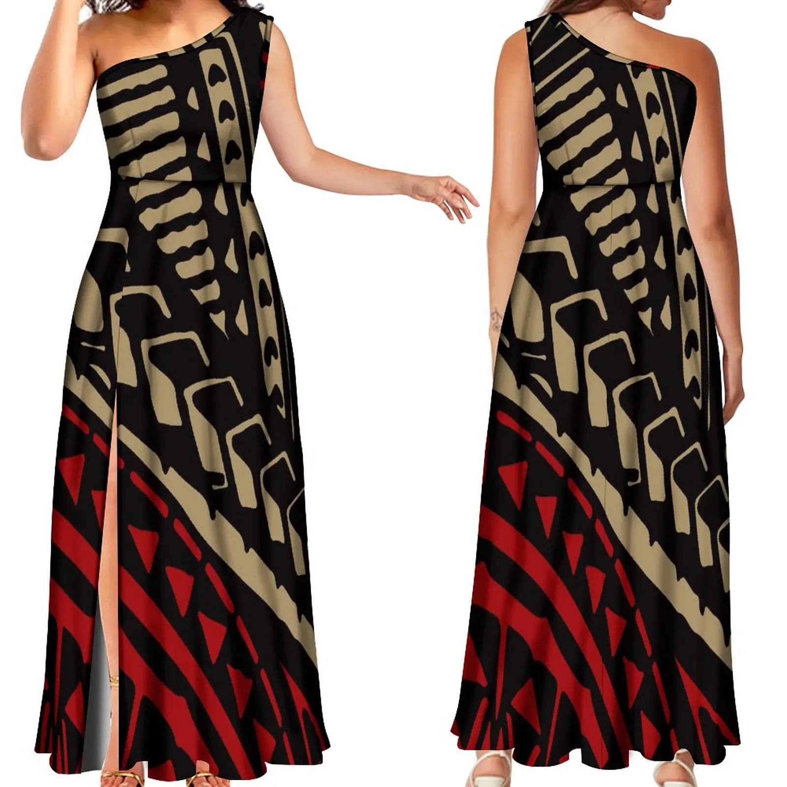 Women'S Slant Shoulder Dress Sexy Elegant Birthday Party Dress Festive Celebration Ball Dress Polynesian Samoa Ethnic Print
Women'S Slant Shoulder Dress Sexy Elegant Birthday Party Dress Festive Celebration Ball Dress Polynesian Samoa Ethnic Print