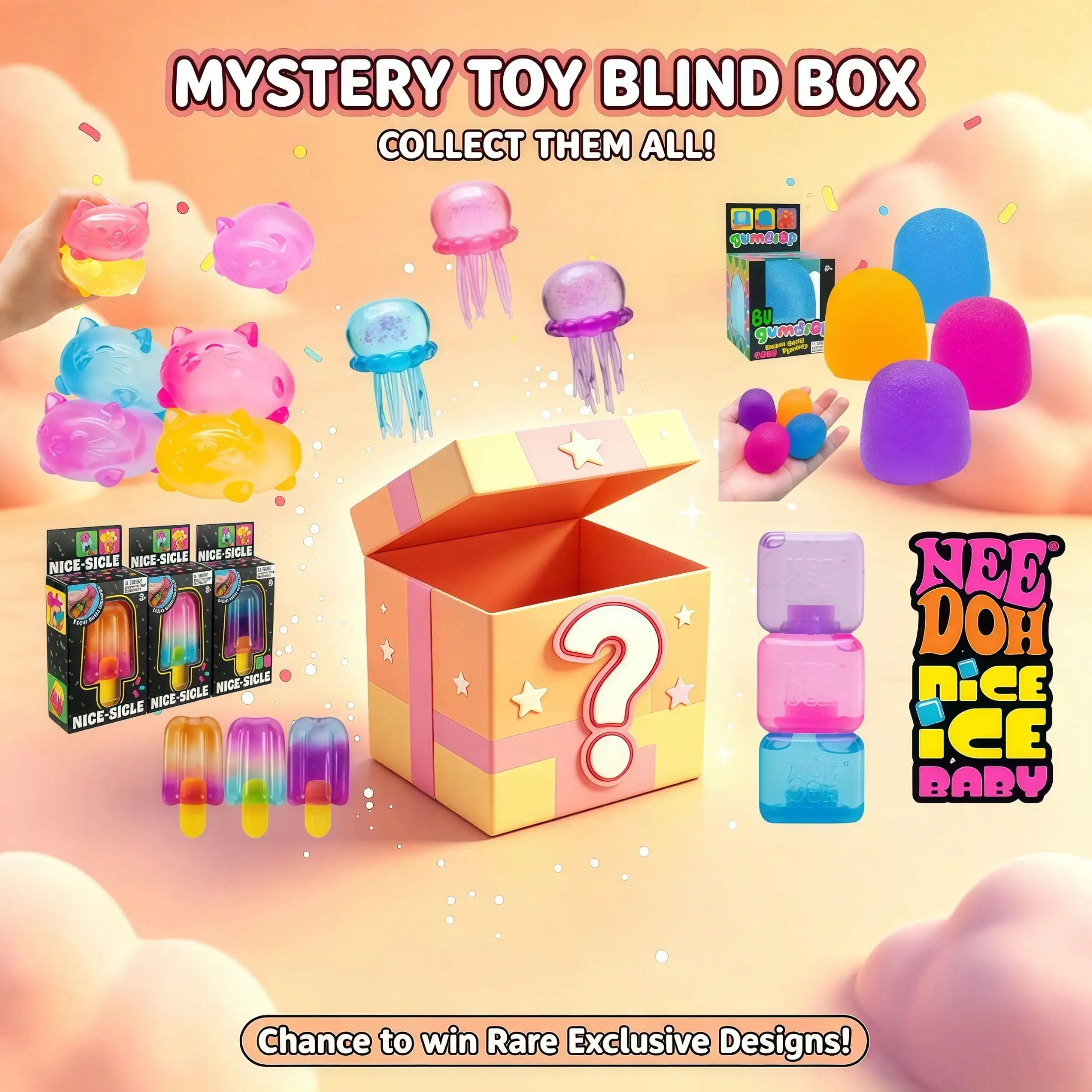 Ocean Themed Squishy Blind Box, Glitter Transparent Octopus Jellyfish Slow Rising Squeeze Fidget Toys, Stress Relief Party Gifts for All Ages
Ocean Themed Squishy Blind Box, Glitter Transparent Octopus Jellyfish Slow Rising Squeeze Fidget Toys, Stress Relief Party Gifts for All Ages