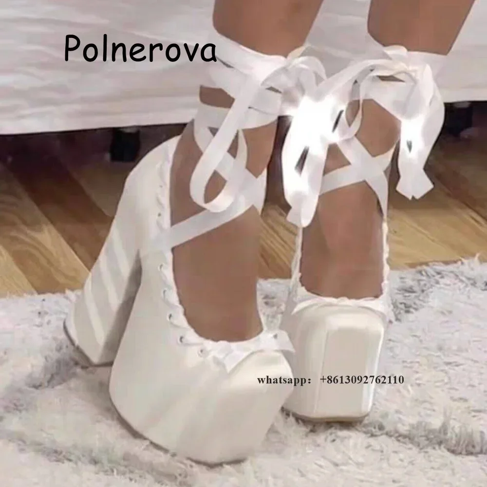 Satin Platform Lace Up Pumps Chunky Heels Cross Tied Lace Up Women Shoes Summer Sweet Girls Fashion Mary Jane Lolita Shoes
Satin Platform Lace Up Pumps Chunky Heels Cross Tied Lace Up Women Shoes Summer Sweet Girls Fashion Mary Jane Lolita Shoes