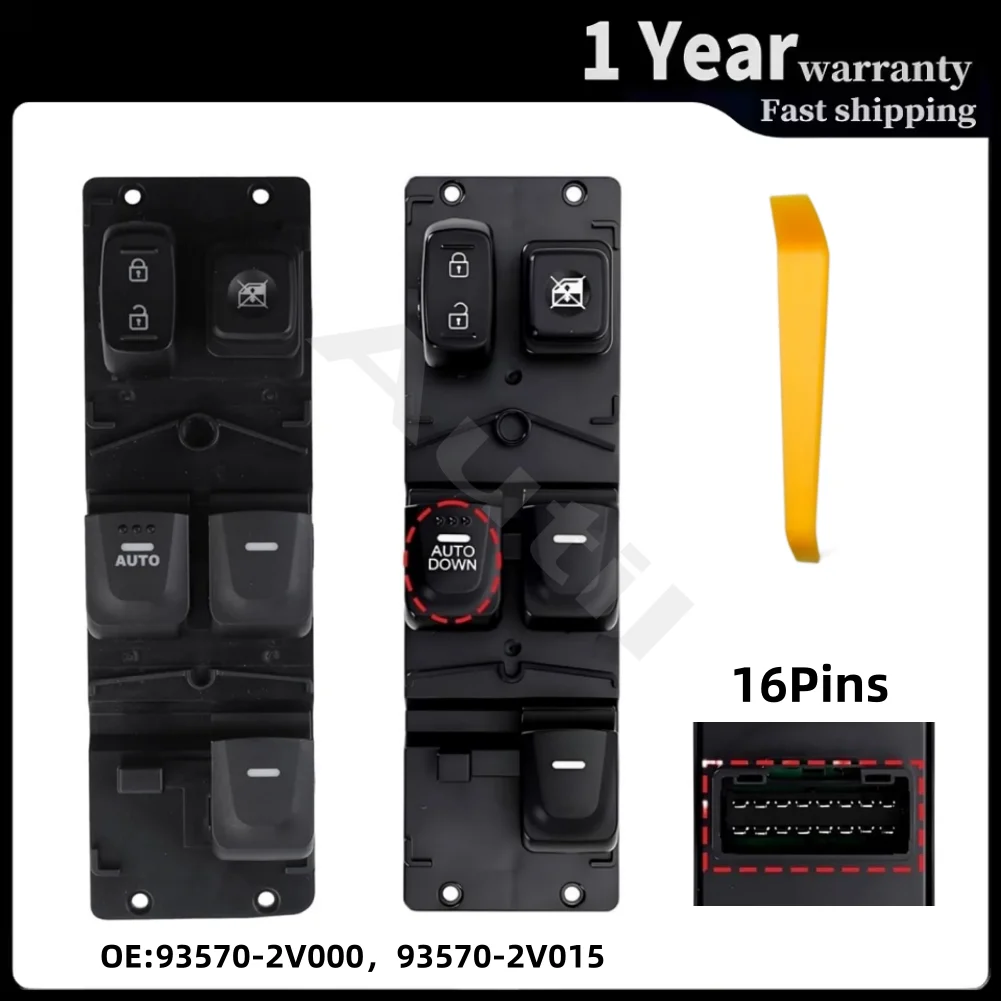 93570-2V000 93570-2V015 for Hyundai Veloster 2012-2017 Auto Down Front Left Master Power Window Switch Lifter Control Button
93570-2V000 93570-2V015 for Hyundai Veloster 2012-2017 Auto Down Front Left Master Power Window Switch Lifter Control Button