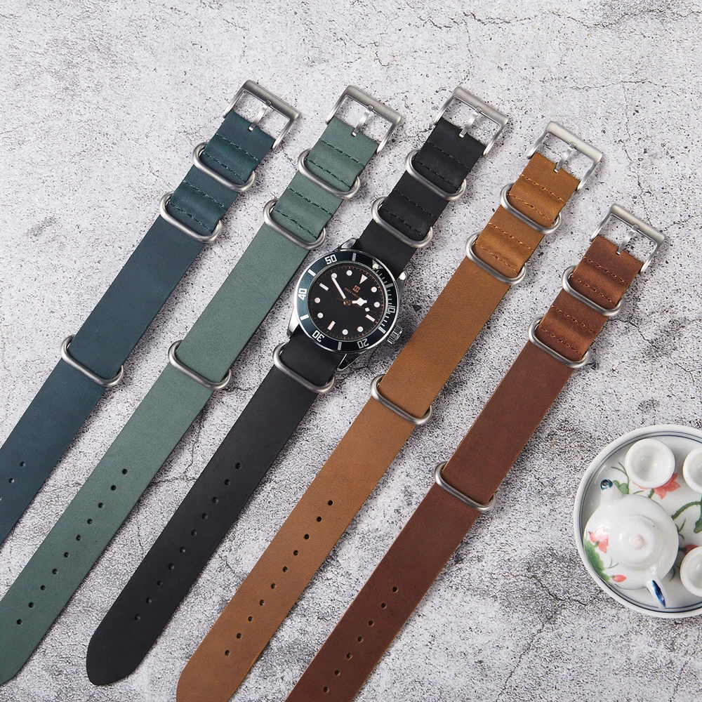 Premium Watch Strap 20mm 22mm Crazy Horse Leather Zulu Watch Band Vintage Single Pass Watchband for Men
Premium Watch Strap 20mm 22mm Crazy Horse Leather Zulu Watch Band Vintage Single Pass Watchband for Men