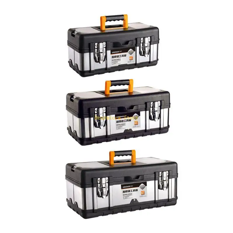 P0UE Multifunctional Double Layer Stainless Steel Tool Box Plastic Portable with Lid
P0UE Multifunctional Double Layer Stainless Steel Tool Box Plastic Portable with Lid
