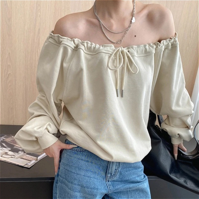 Tops Women Top Off Shoulder Sexy Full Sleeve Ruffles Solid Casual Y2k Streetwear Backless Elegant Work Slim Fit 2026 Spring
Tops Women Top Off Shoulder Sexy Full Sleeve Ruffles Solid Casual Y2k Streetwear Backless Elegant Work Slim Fit 2026 Spring