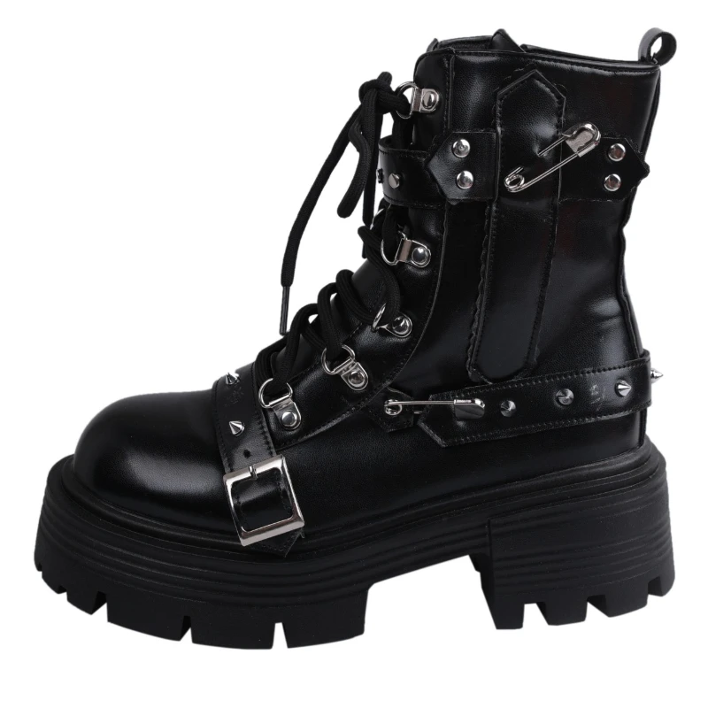 Women's Boots Platform Lolita Rivet Boots Dark Goth Punk Locomotive Boots Fashion Belt Buckle Thick Sole Ankle Boot Botas Mujer
Women's Boots Platform Lolita Rivet Boots Dark Goth Punk Locomotive Boots Fashion Belt Buckle Thick Sole Ankle Boot Botas Mujer