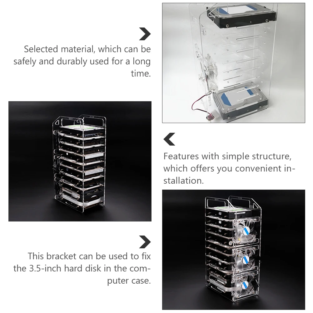 1 Set 10 Layer 3.5 Inch Transparent Multi-Layer Disk Rack Mechanical Bracket Heat Dissipation Durable Diy Mounting Kit For Hard
1 Set 10 Layer 3.5 Inch Transparent Multi-Layer Disk Rack Mechanical Bracket Heat Dissipation Durable Diy Mounting Kit For Hard