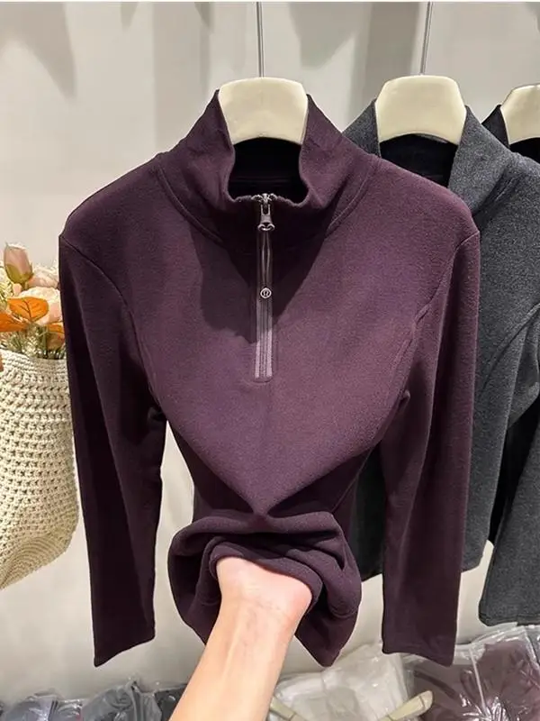 American Retro Stand Collar Sweatshirt Double Sided Fleece Half Zip Long Sleeve Women's Autumn Winter New Style Base Shirt Top
American Retro Stand Collar Sweatshirt Double Sided Fleece Half Zip Long Sleeve Women's Autumn Winter New Style Base Shirt Top