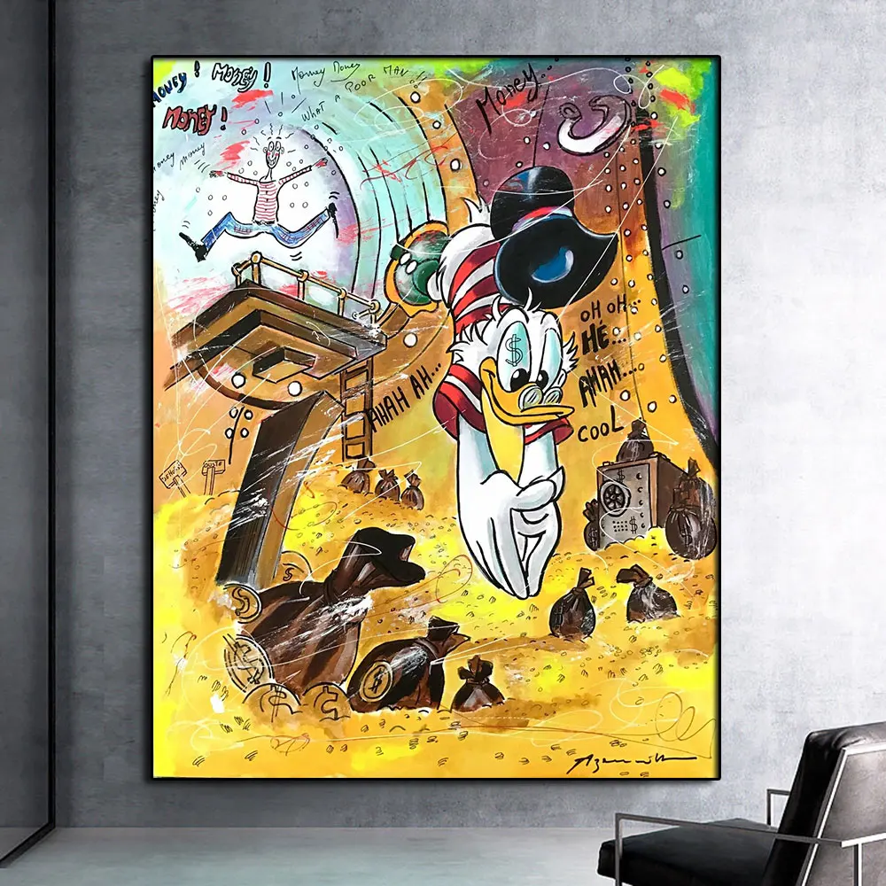 Disney Donald Duck Money Canvas Painting Classic Street Graffiti Art Poster Print Wall Art Picture For Kids Room Wall Decoration
Disney Donald Duck Money Canvas Painting Classic Street Graffiti Art Poster Print Wall Art Picture For Kids Room Wall Decoration