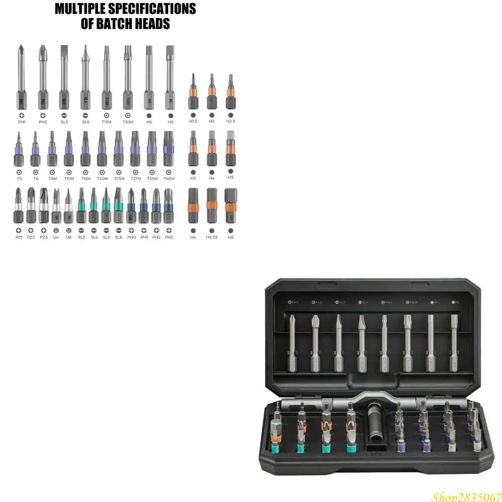 42 in 1 Screwdriver Set Multi Bit Screwdriver Set with T Handle Storage 831F