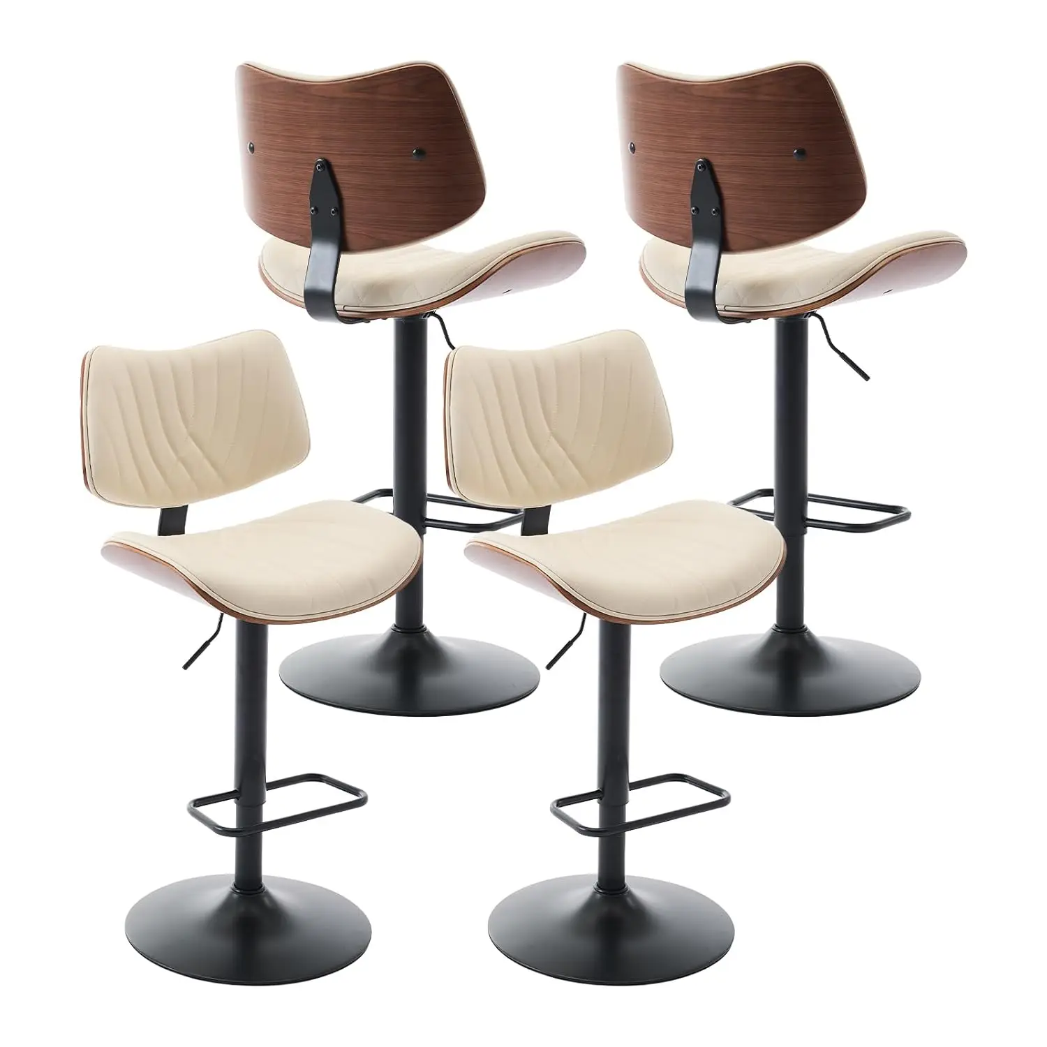 Adjustable Swivel PU Leather Bar Stool Set Bentwood Back Footrest Kitchen Island 4Pcs, Customized
Adjustable Swivel PU Leather Bar Stool Set Bentwood Back Footrest Kitchen Island 4Pcs, Customized