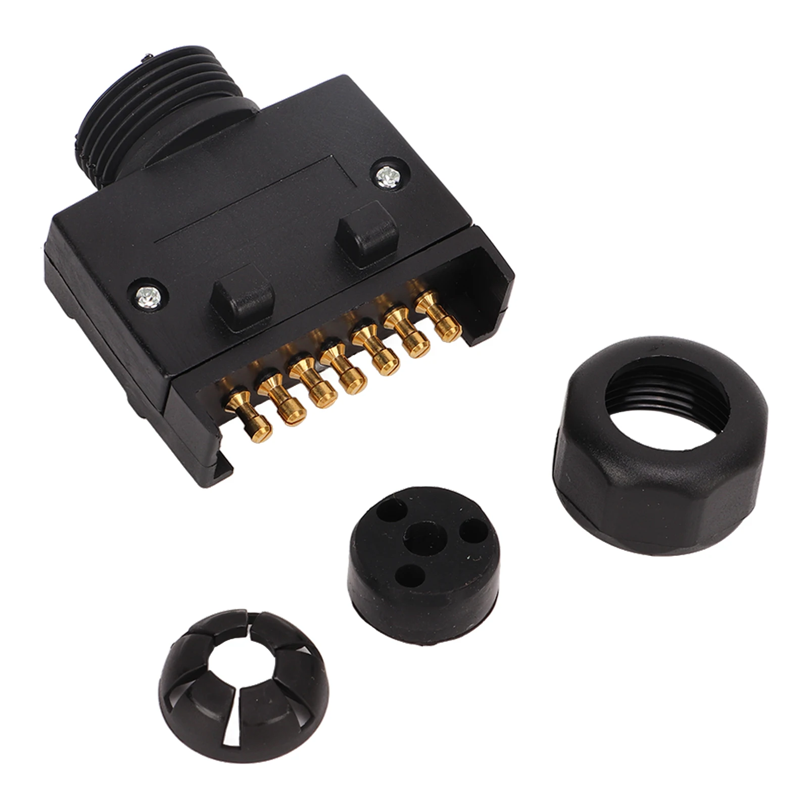 12V 7Pin Flat Male Trailer Plug Connector Adapter ABS Copper for Cars Trucks RVs Caravans
12V 7Pin Flat Male Trailer Plug Connector Adapter ABS Copper for Cars Trucks RVs Caravans
