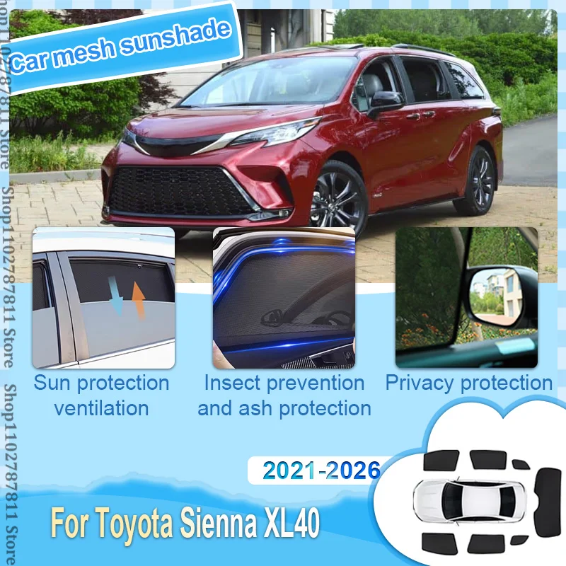 For Toyota Sienna XL40 2021-2026 Car Mesh Shades Window Sunshades Sunscreen Privacy Curtains Sun Visor Mosquito Auto Accessories
For Toyota Sienna XL40 2021-2026 Car Mesh Shades Window Sunshades Sunscreen Privacy Curtains Sun Visor Mosquito Auto Accessories