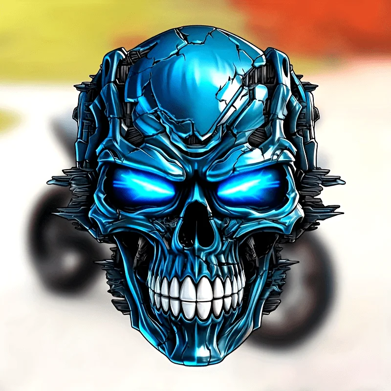 Мотоциклетные наклейки Cyber Blue Mechanical Undead Rage Skull - крутые стикеры для любителей мотоциклов, мотоспорта и дрэг-рейсинга
Мотоциклетные наклейки Cyber Blue Mechanical Undead Rage Skull - крутые стикеры для любителей мотоциклов, мотоспорта и дрэг-рейсинга