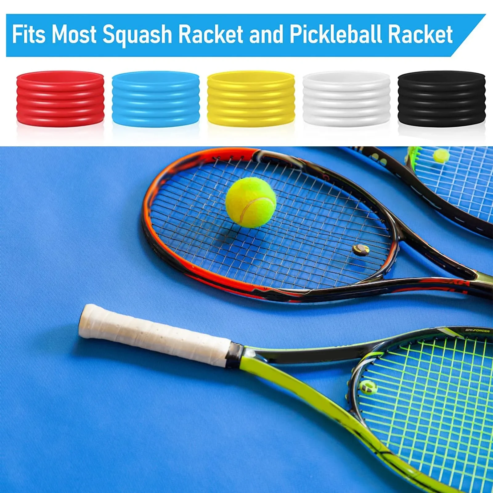 Tennis Racket Handle Grip Sealing Rings Pack Of 10 Silicone Stretchy Rubber Rings For Enhanced Grip On Tennis Or Squash Racquets