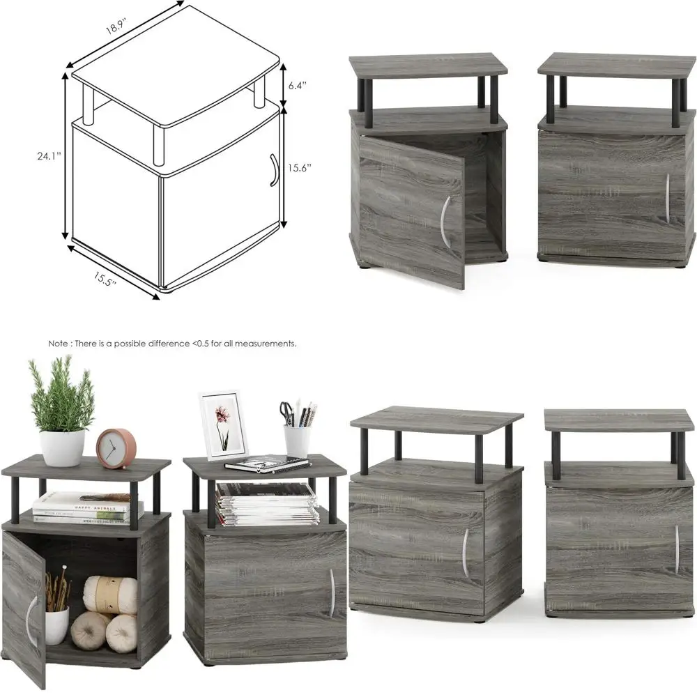 2-Piece JAYA Side Table Set with Door, PVC and French Oak Grey/Black Finish
2-Piece JAYA Side Table Set with Door, PVC and French Oak Grey/Black Finish