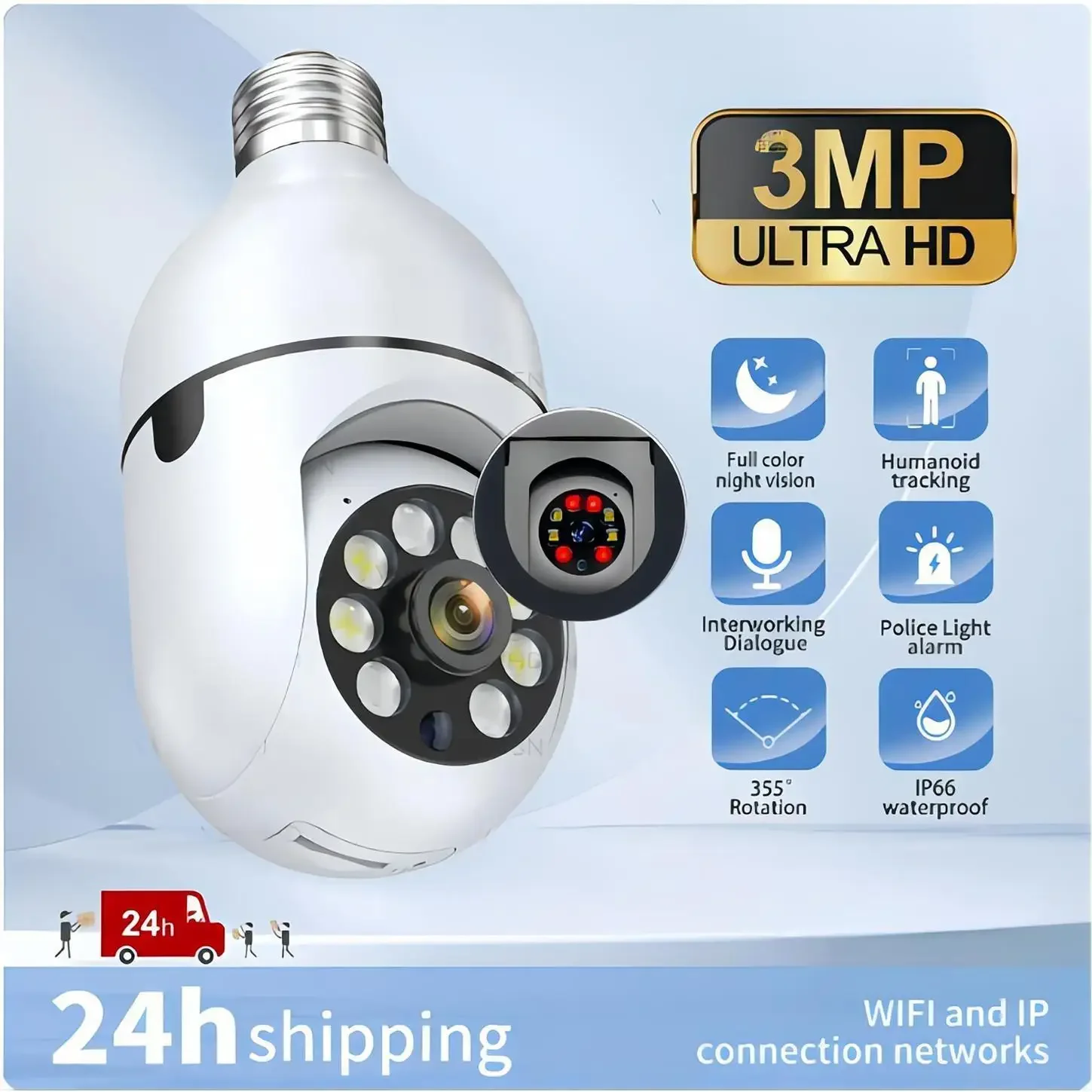 Human Detection 3MP Wifi IP Camera Surveillance Video 4X Digital Zoom CCTV Security Wireless Outdoor Monitor Audio Night Vision
Human Detection 3MP Wifi IP Camera Surveillance Video 4X Digital Zoom CCTV Security Wireless Outdoor Monitor Audio Night Vision