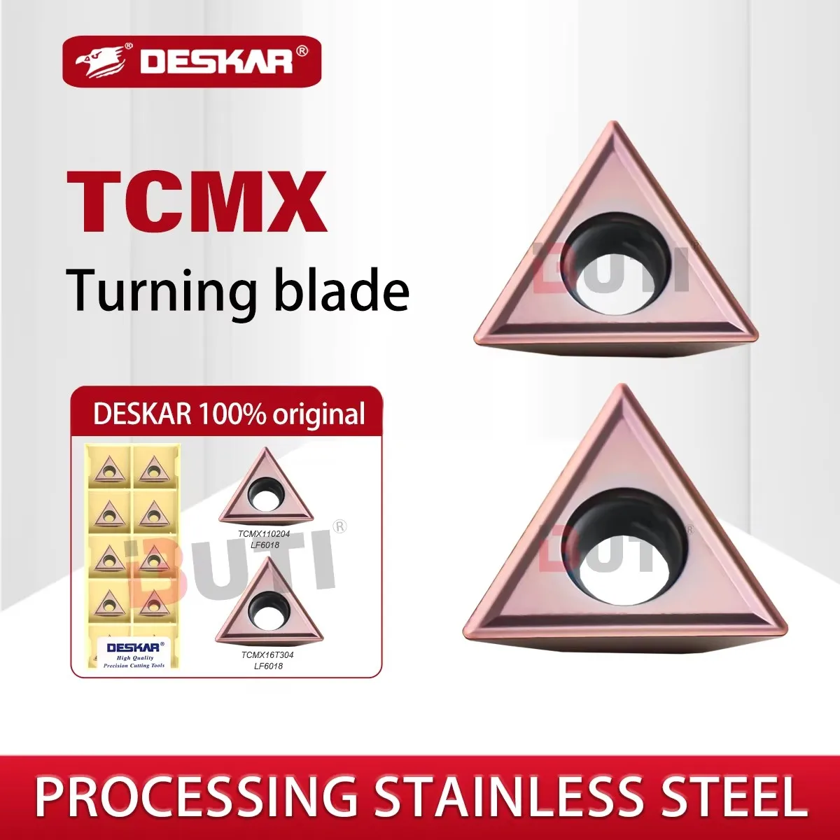 DESKAR 100% Original CNC Lathe Chamfering Blades TCMX110204 TCMX16T304 LF6018 Triangle Carbide Turning Tool For Stainless Steel
DESKAR 100% Original CNC Lathe Chamfering Blades TCMX110204 TCMX16T304 LF6018 Triangle Carbide Turning Tool For Stainless Steel