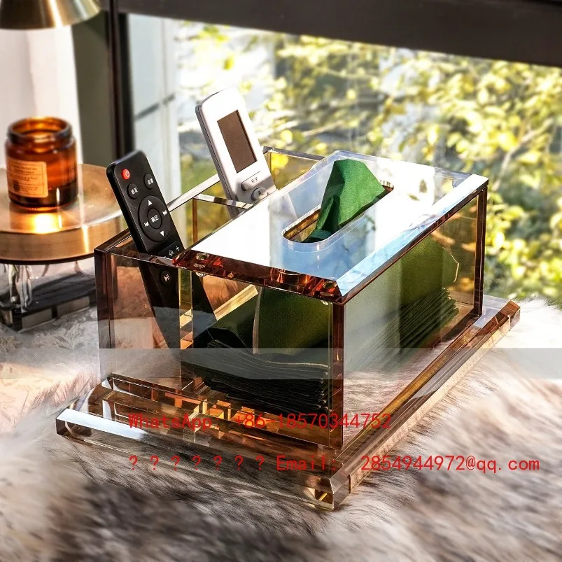 High End Crystal Glass Multifunctional Remote Control Tissue Box, Luxurious Living Room Table, Miscellaneous Storage
High End Crystal Glass Multifunctional Remote Control Tissue Box, Luxurious Living Room Table, Miscellaneous Storage