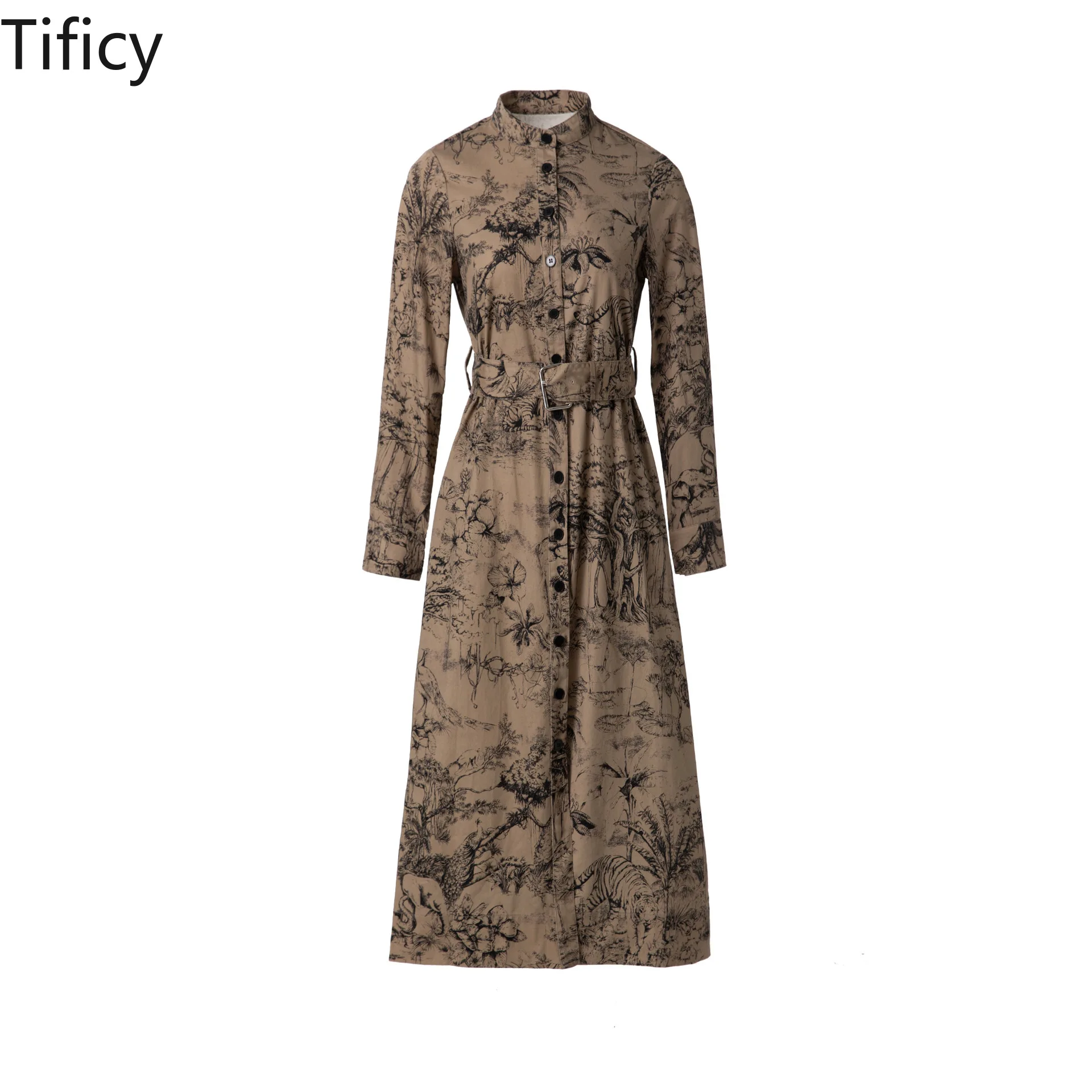 TIFICY New Fashionable and Versatile Women's Stand Up Collar Pure Cotton Long Sleeved Direct Spray Printed Trench Coats
TIFICY New Fashionable and Versatile Women's Stand Up Collar Pure Cotton Long Sleeved Direct Spray Printed Trench Coats