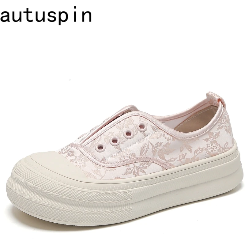 Autuspin 4cm Women Fabric Flat Chunky Shoes 2024 New Summer Autumn Ladies Skateboarding Sneakers Leisure Non-slip Woman Shoes
Autuspin 4cm Women Fabric Flat Chunky Shoes 2024 New Summer Autumn Ladies Skateboarding Sneakers Leisure Non-slip Woman Shoes